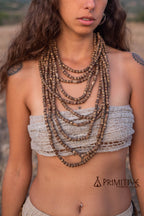 Raw Wood Earthy Necklace ๑⋙ 10 Strands