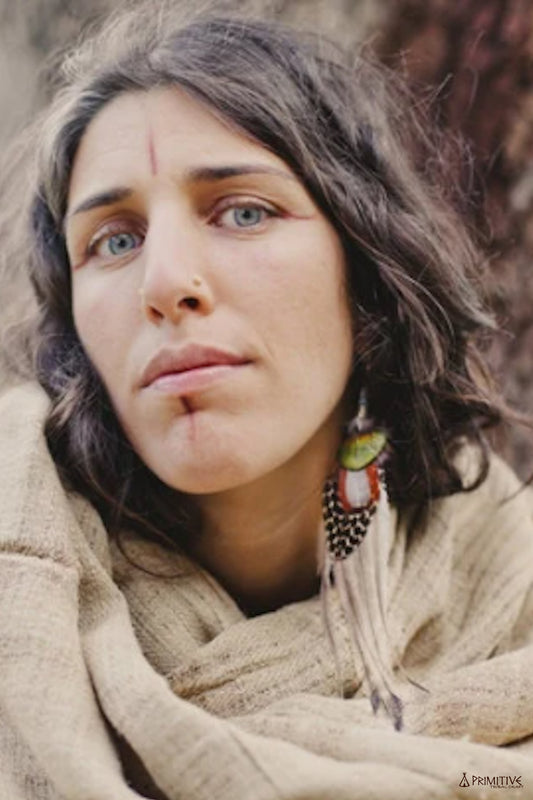 Tribal Feather Earrings ~