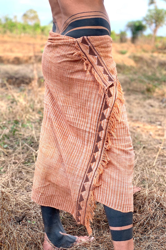 Khadi Lungi with Tribal Embroidery ⫸
