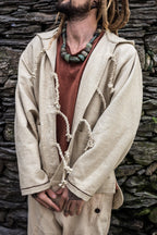 Natural Raw Silk Tribal Jacket ~ Arrows