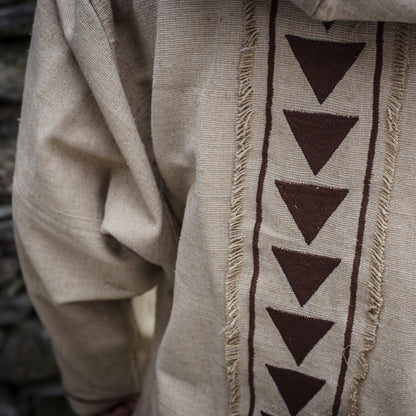 Natural Raw Silk Tribal Jacket ~ Arrows