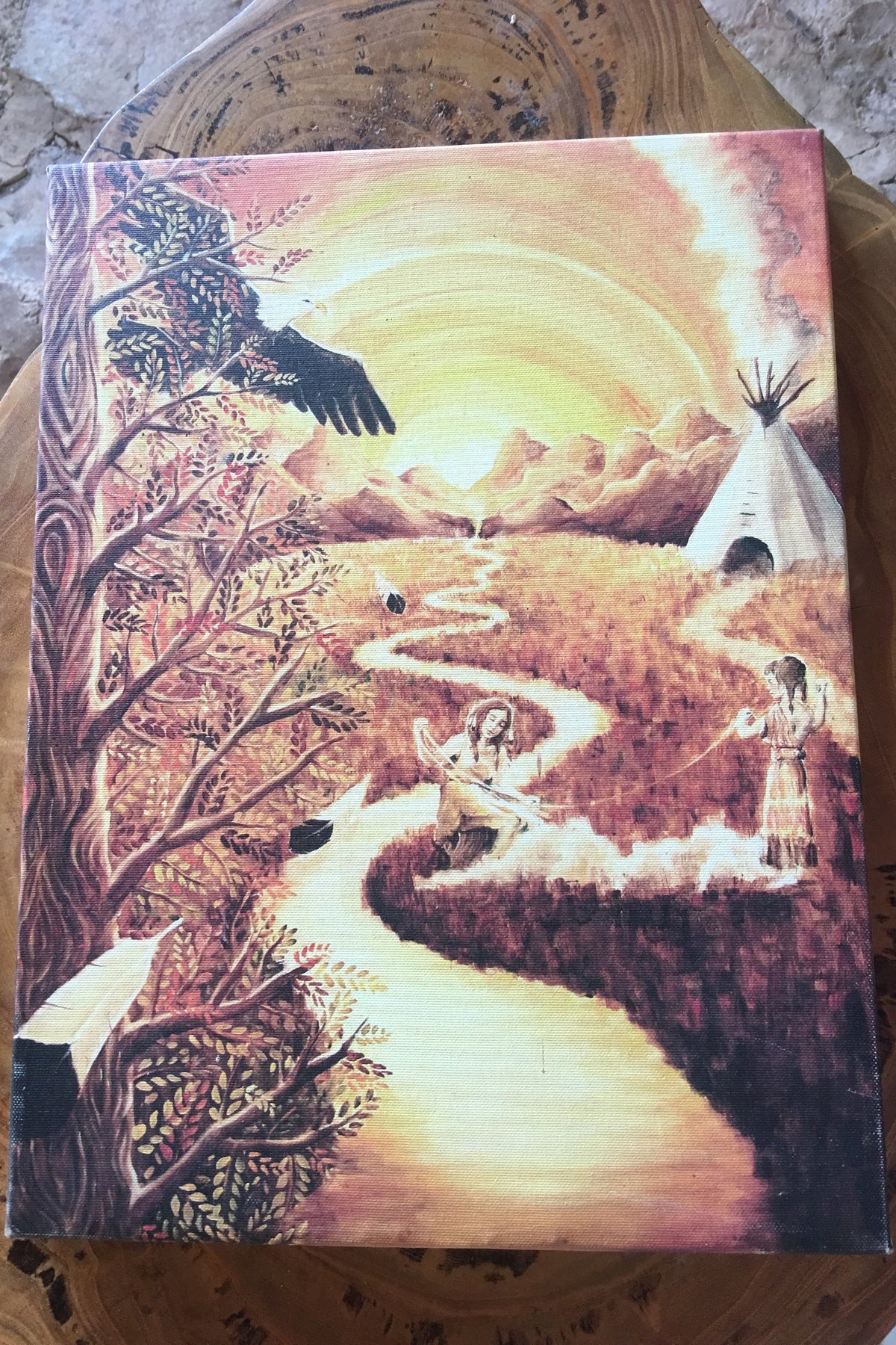 Weaving A River of Light ~ Print of Original Drawing ~