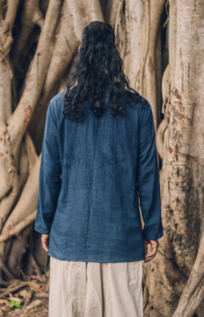 Handwoven Cotton Kurta ~ Indigo