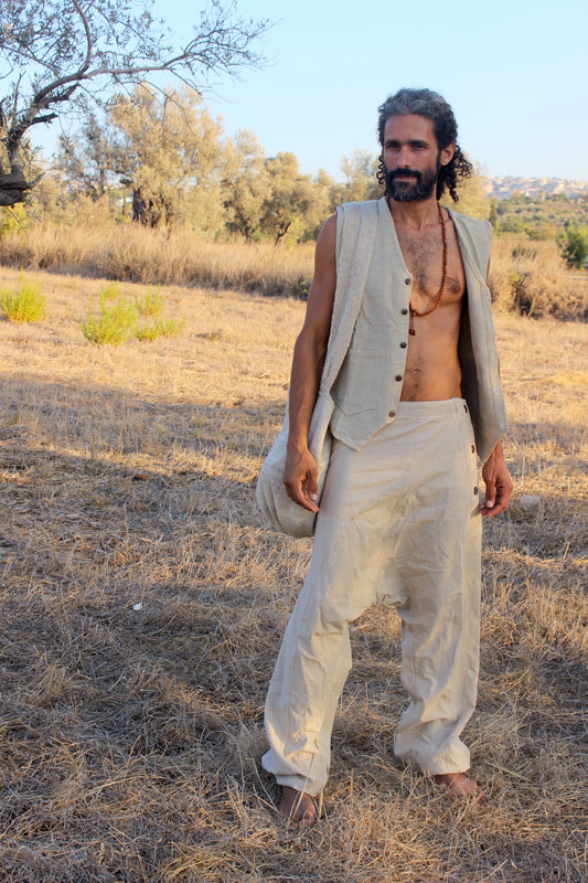 Semi Afghani Pants ~ Natural Color ~ Harem Pants