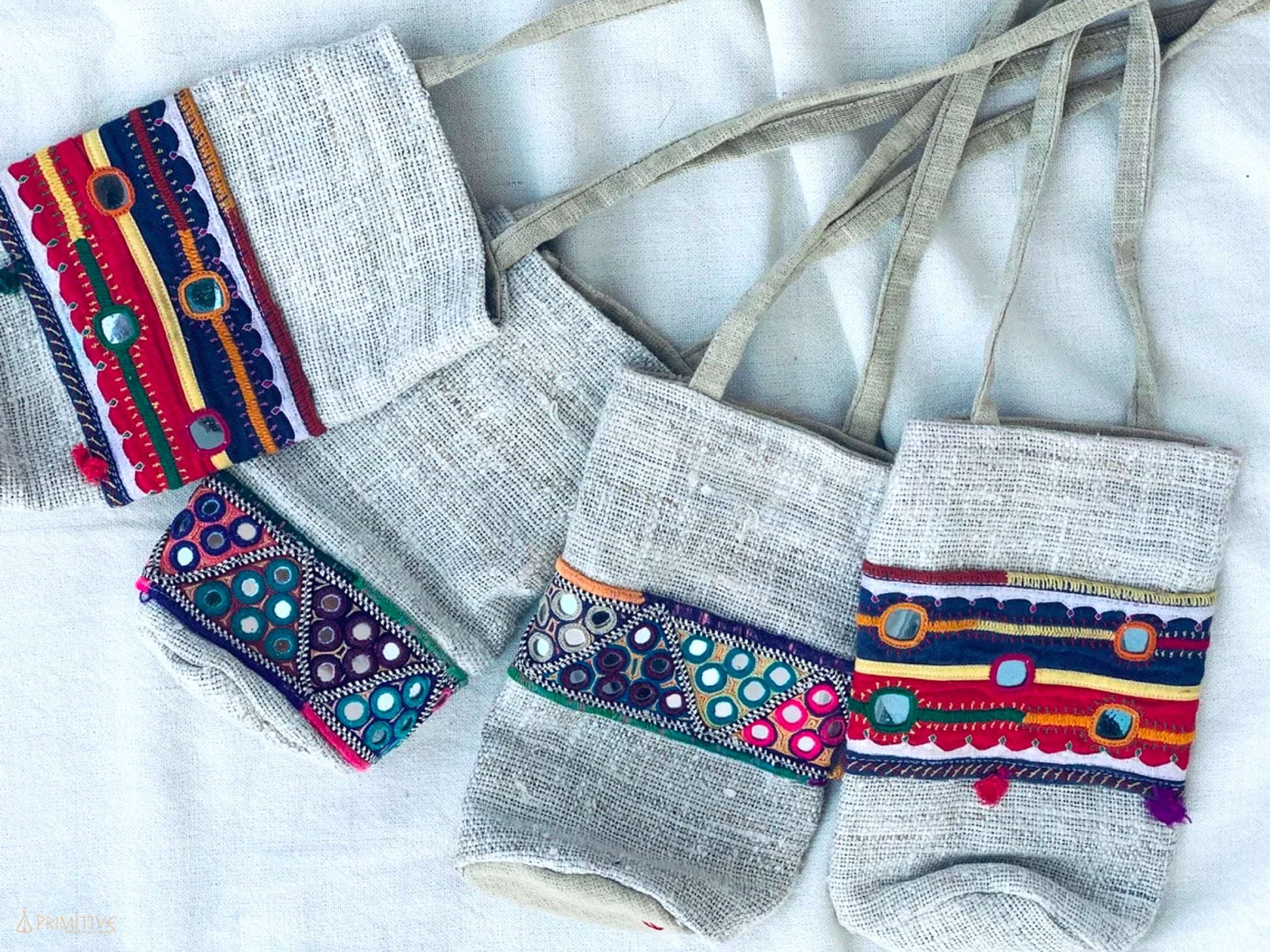 Hemp Bottle Holder ⋙⋗ with Banjara Tribal Hand Embroidery