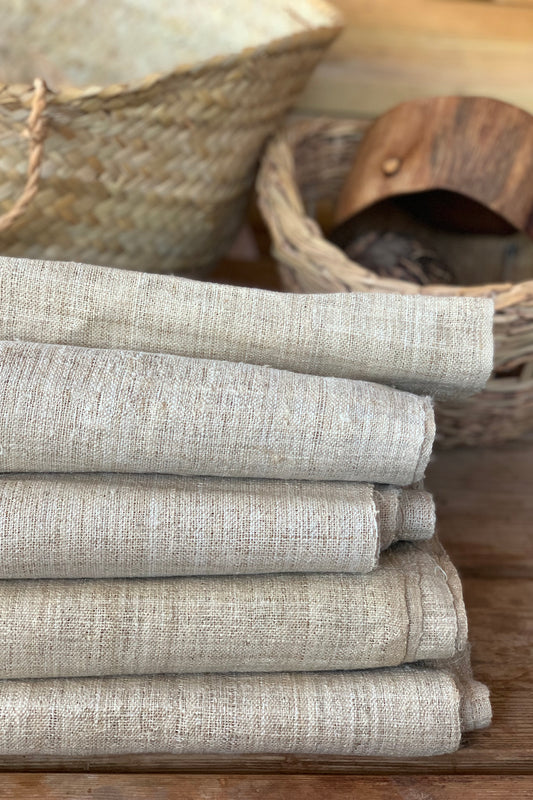 Handwoven Thin Hemp Fabric ๑ 10 m or 25 m Roll ๑