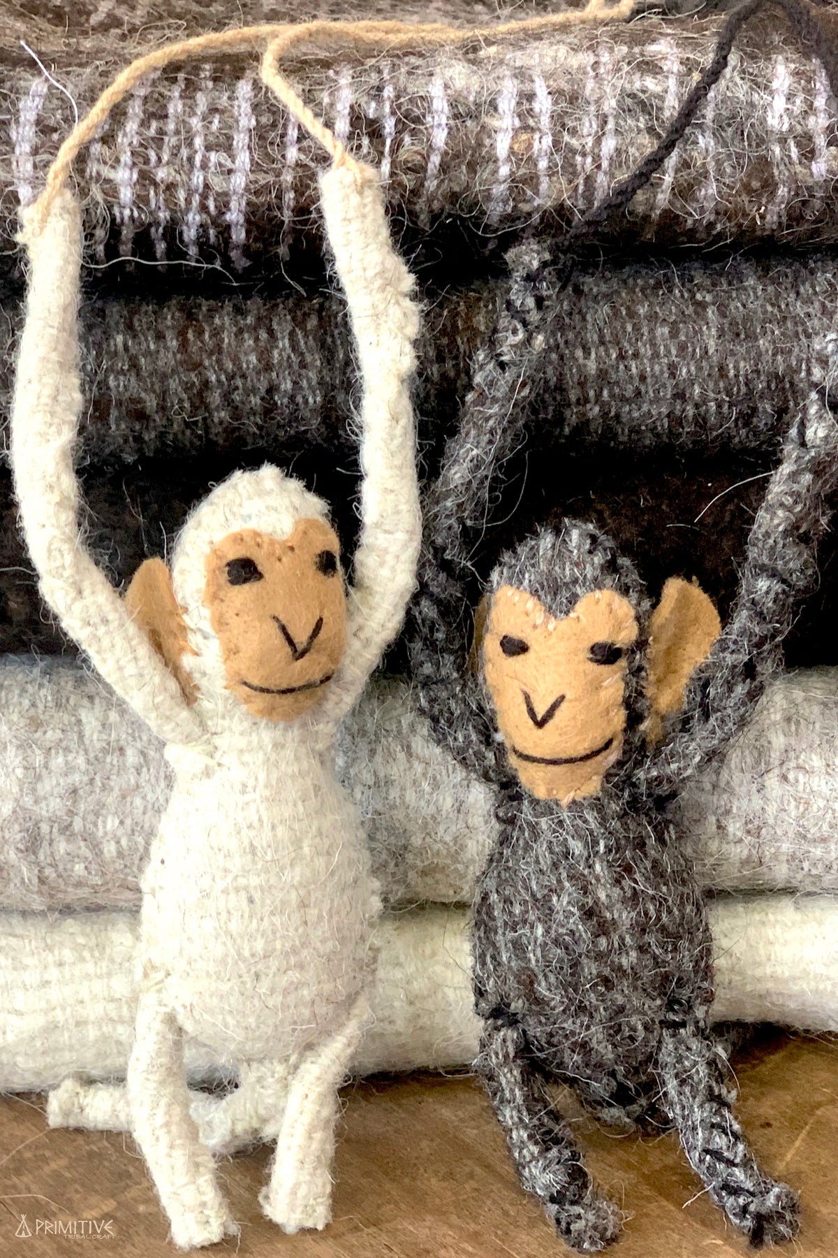 Earth Felt ๑ Hand Felted Raw Wool Mats ๑ SET of 5 Natural Wool Shades