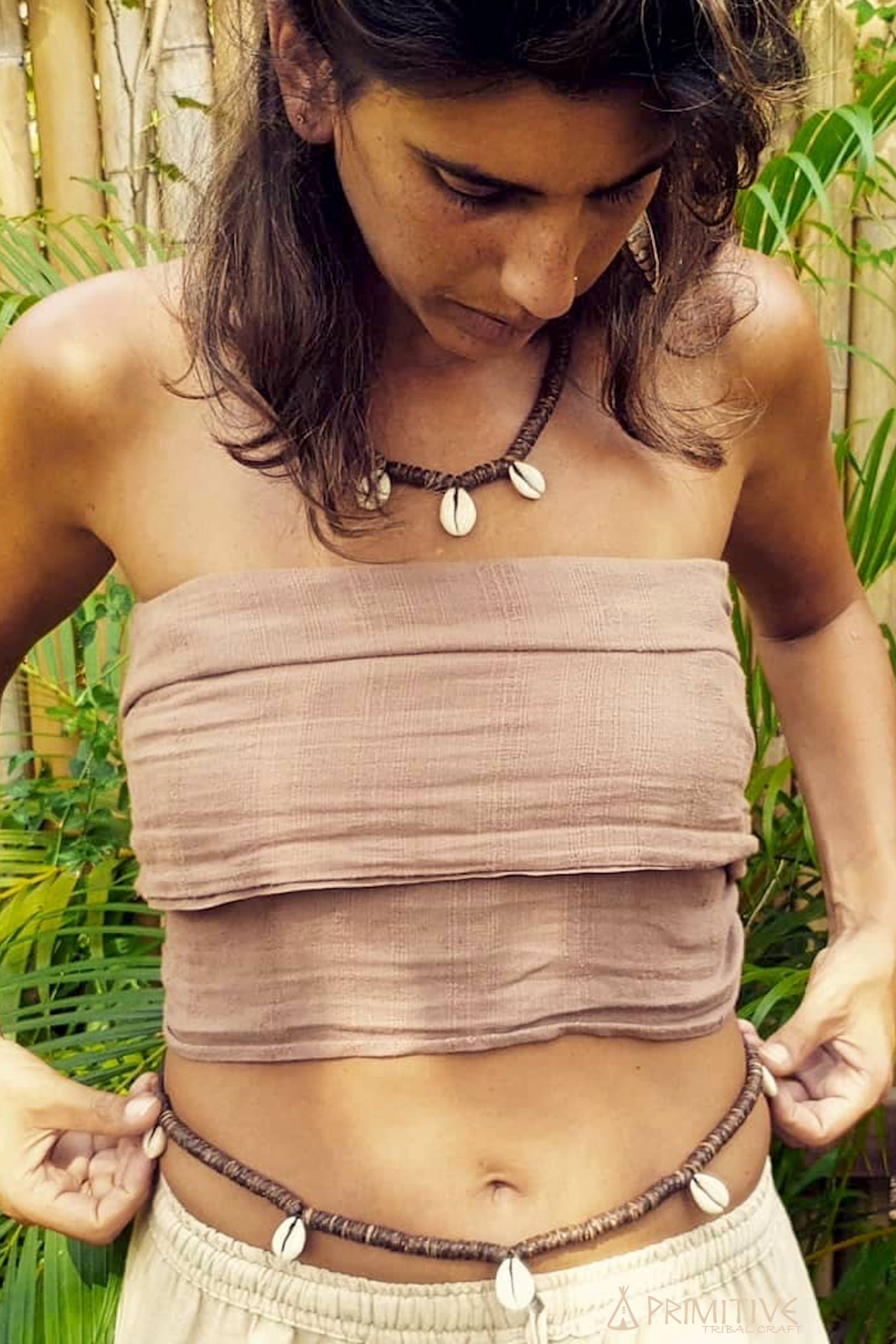 Coconut Beads & Shells Belt + Necklace ๑⋙ SET of 2