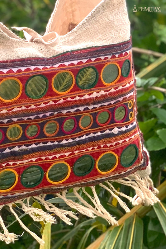 Hemp Bag with Banjara Patches & Traditional Hand Embroidery