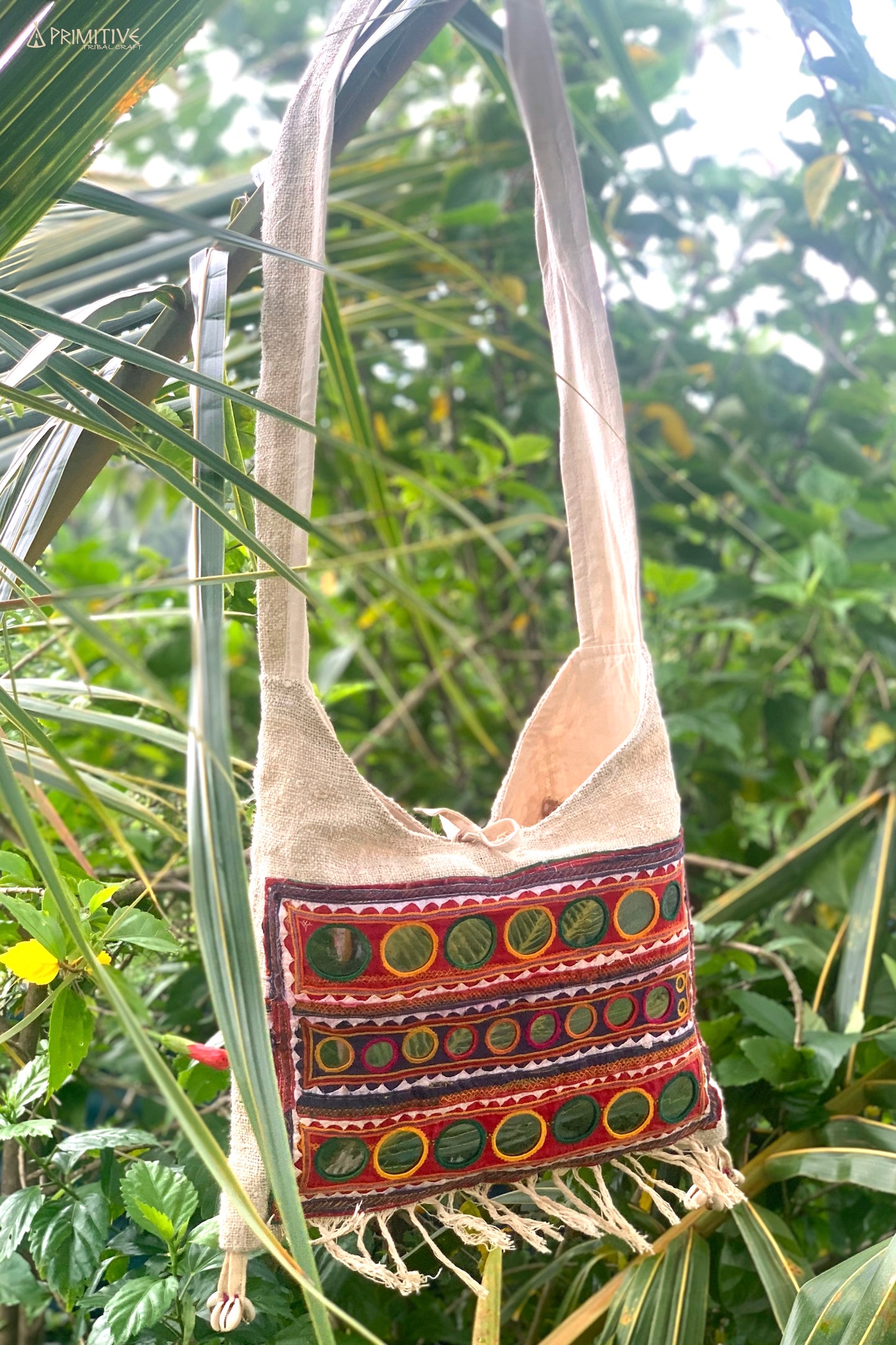 Hemp Bag with Banjara Patches & Traditional Hand Embroidery
