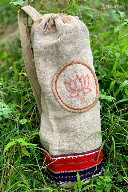 Hemp Yoga Mat Bag ⫸ Banjara Patches & Traditional Hand Embroidery