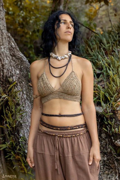 Knitted Beach Top ⋙ Handwoven Wild Himalayan Hemp