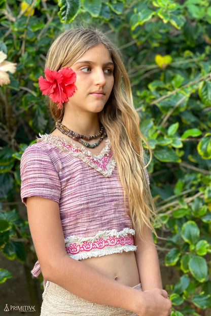 Tribal Sari Top For Girls ⋙ with Hand Embroidery ⋘