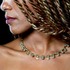 Tribal Brass Beaded Arrows Necklace
