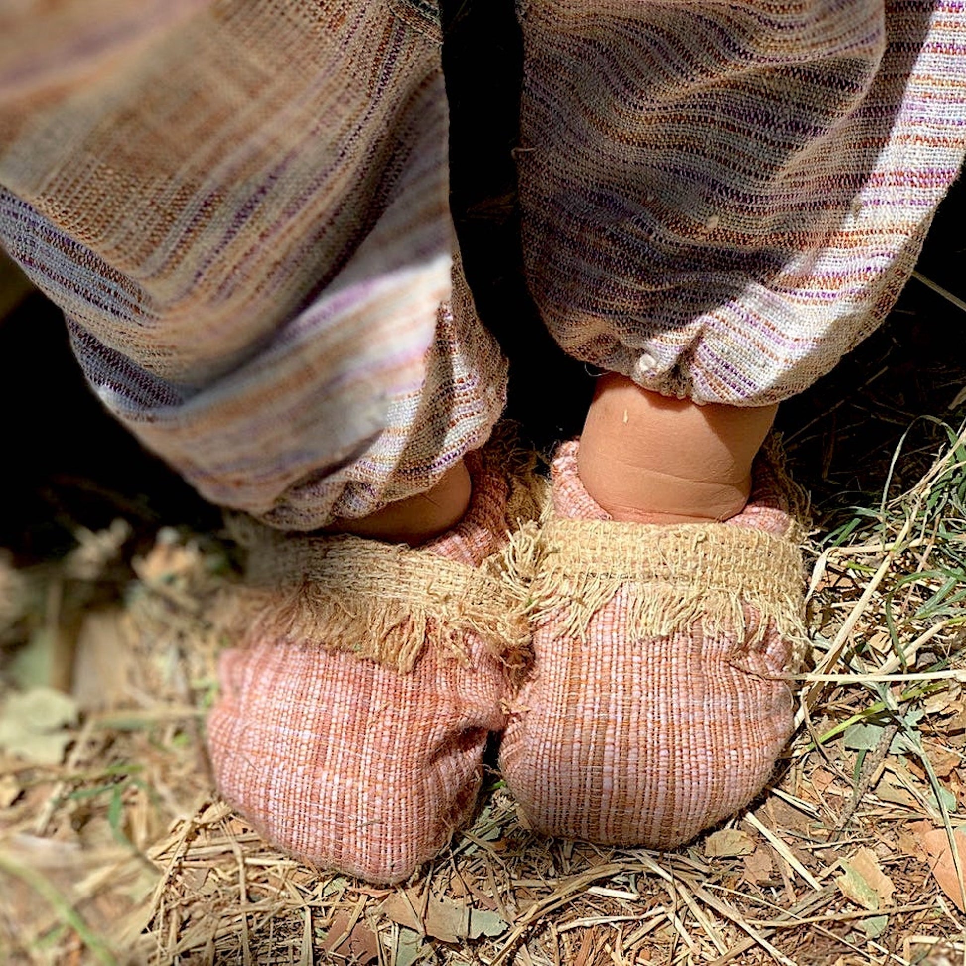 Earthy Baby Shoes ⋙ Handwoven Khadi Cotton & Linen