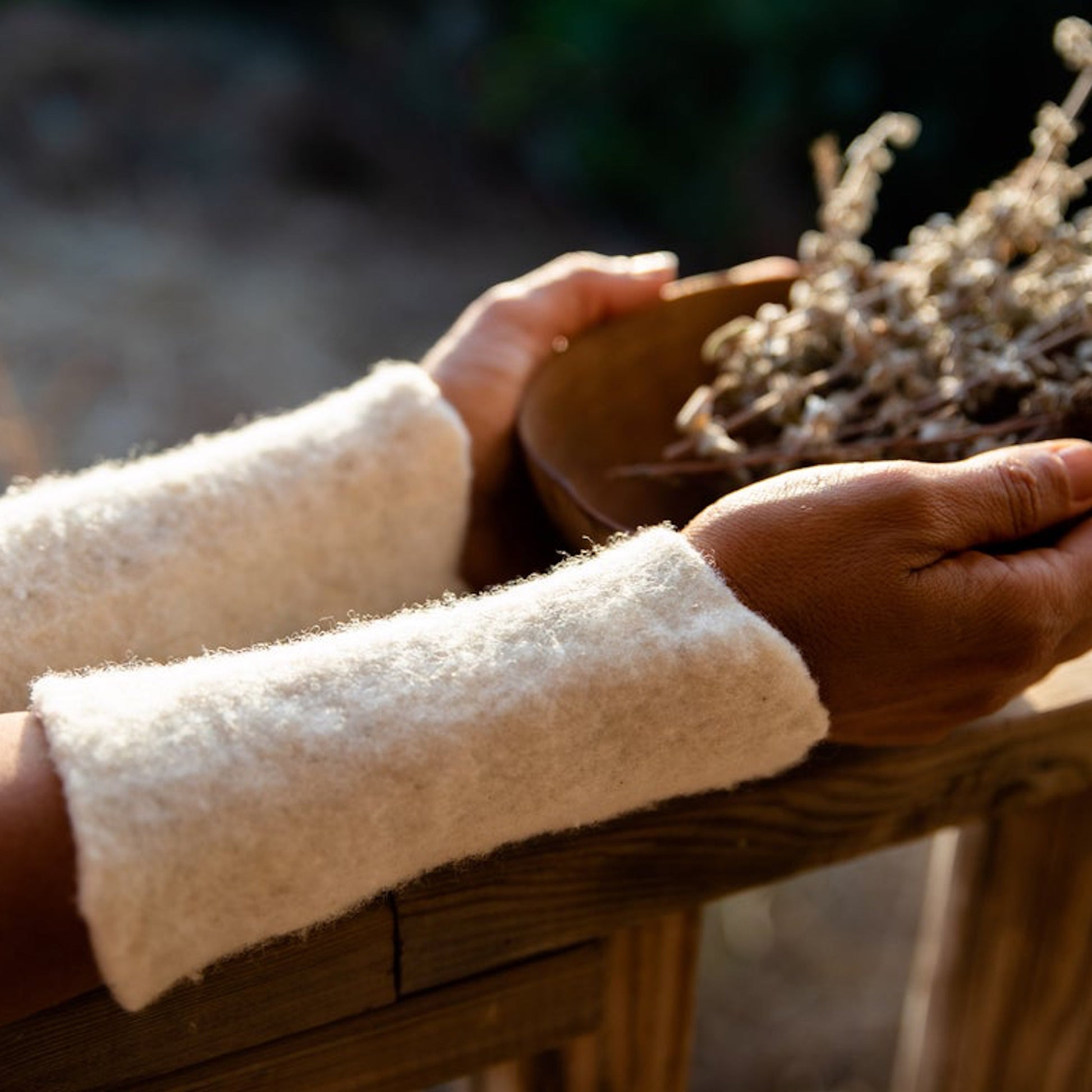 Hand Felted Wool Cuffs ⫸ Local Plant Dye