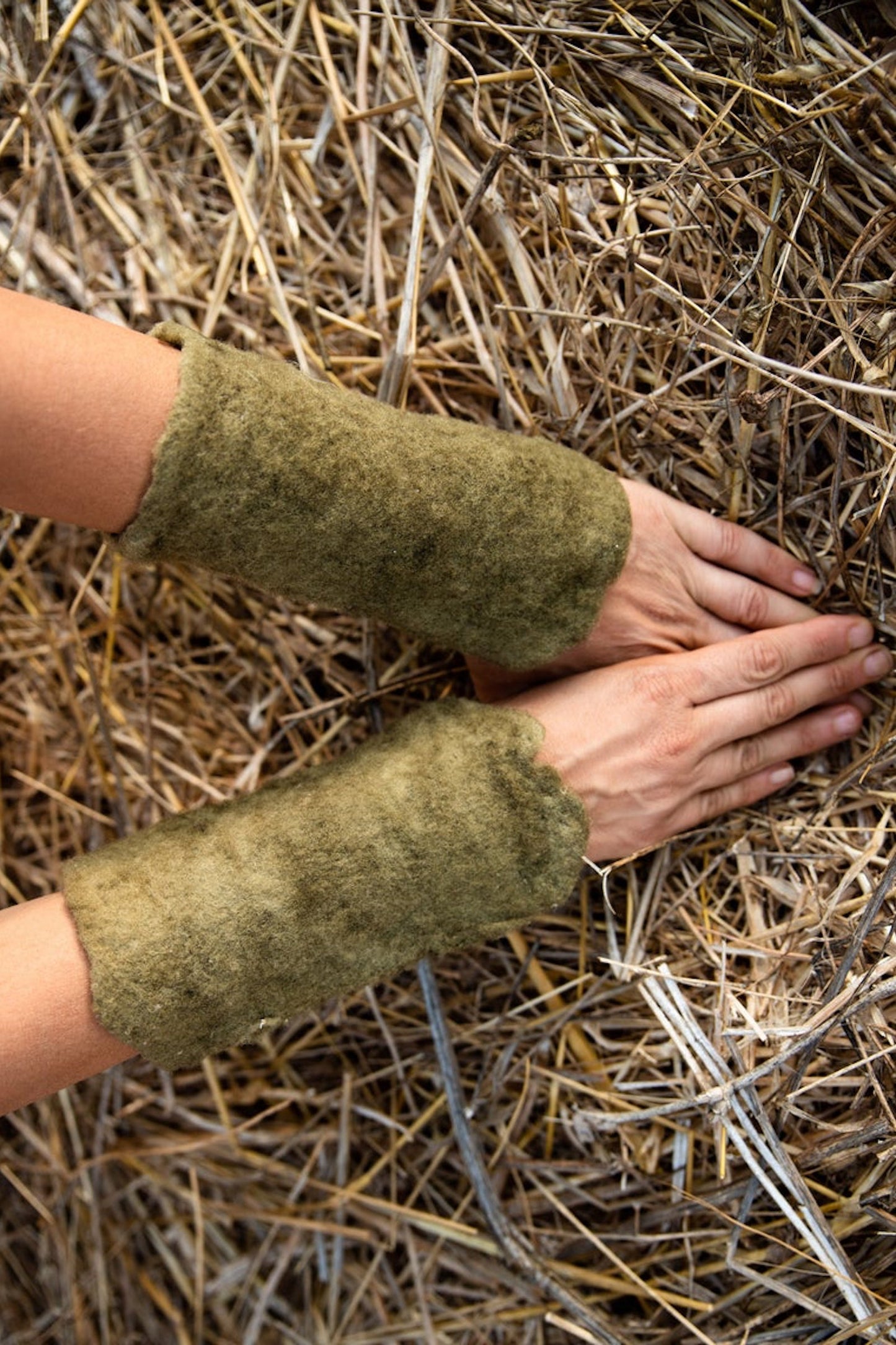 Hand Felted Wool Cuffs ⫸ Local Plant Dye