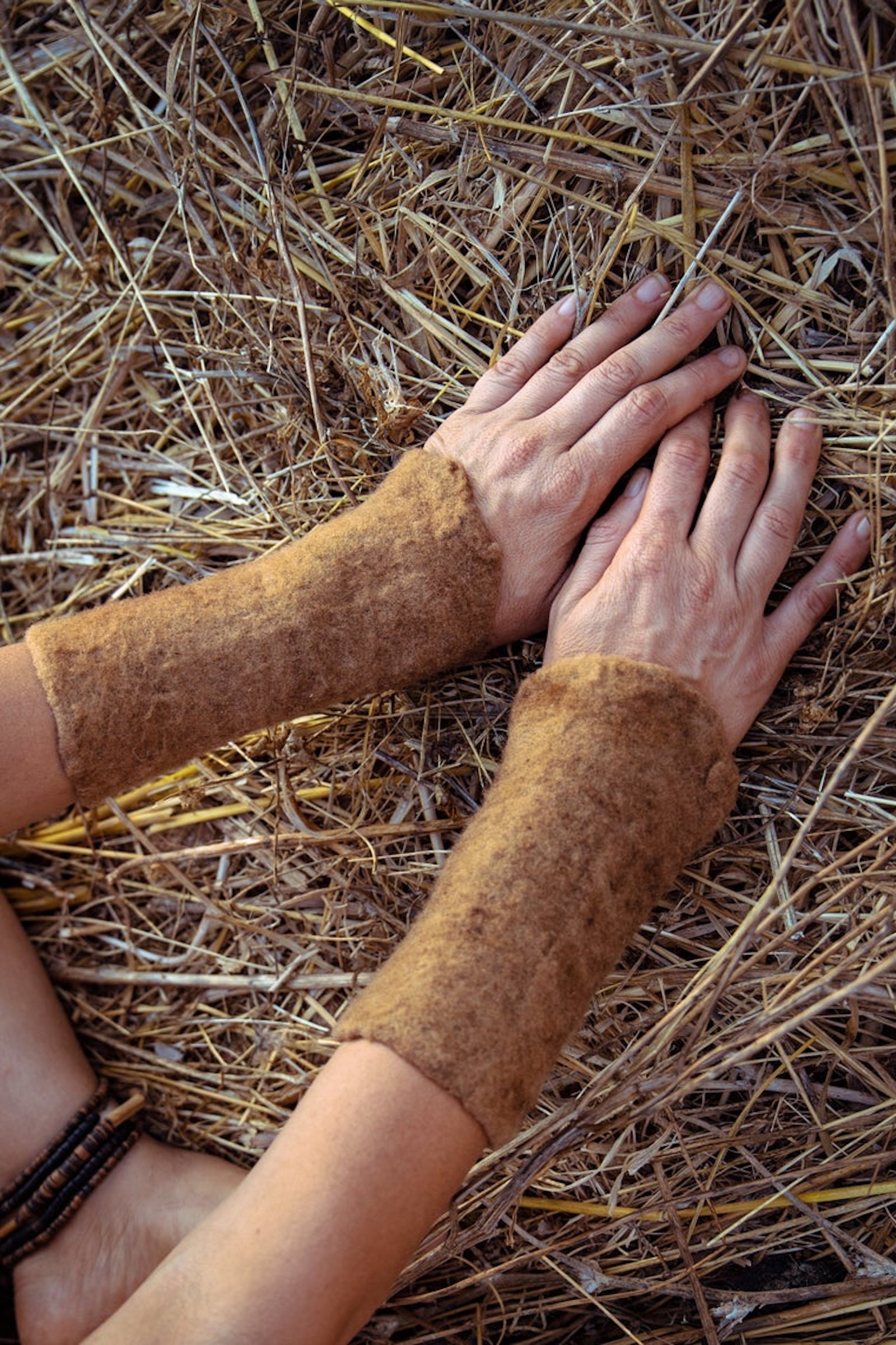 Hand Felted Wool Cuffs ⫸ Local Plant Dye