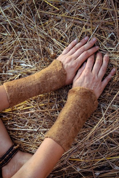 Hand Felted Wool Cuffs ⫸ Local Plant Dye