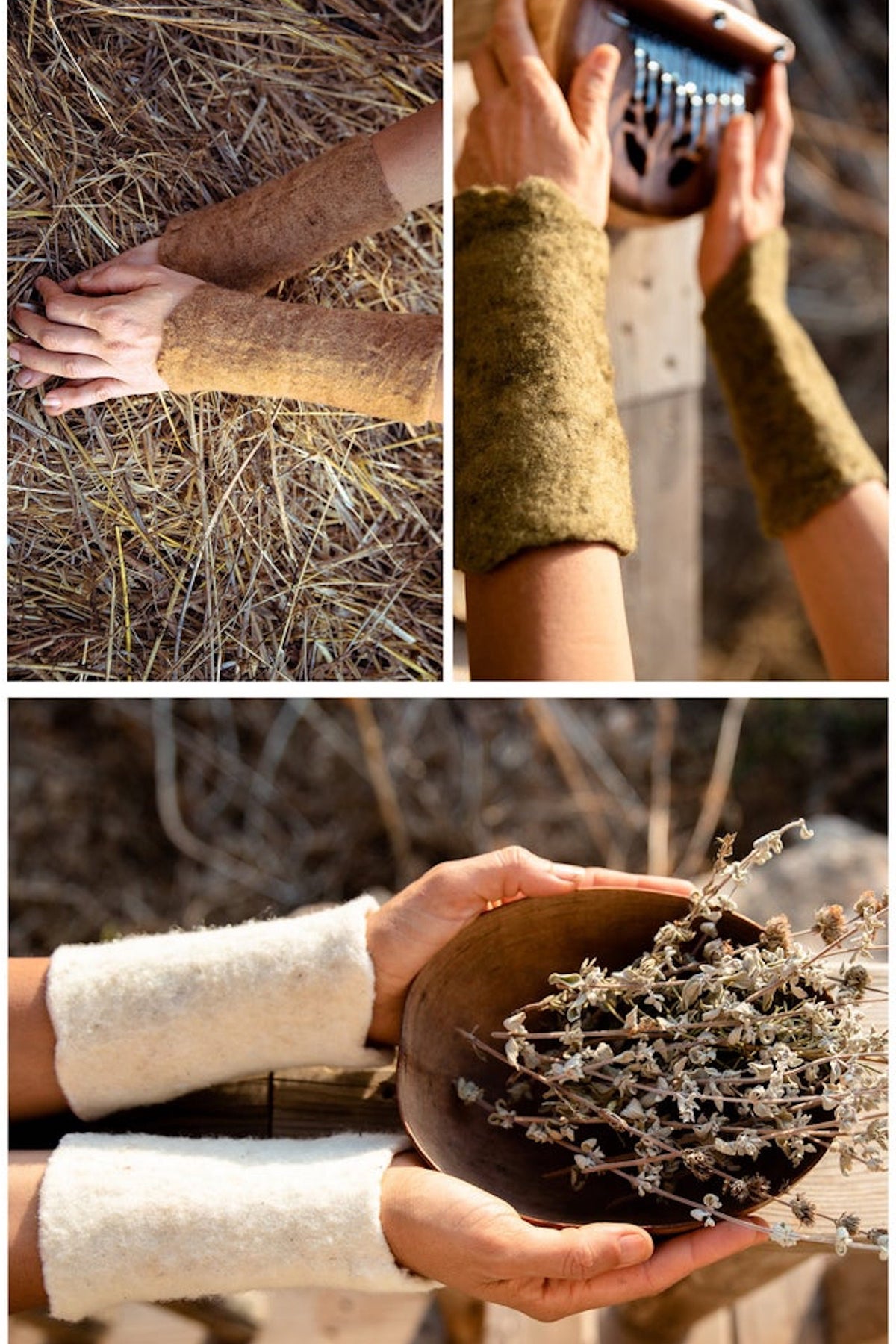 Hand Felted Wool Cuffs ⫸ Local Plant Dye