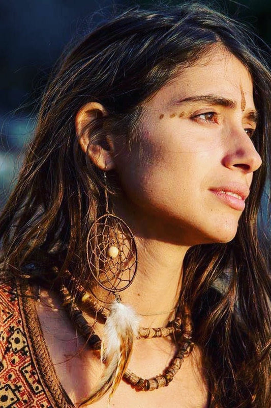 Dream Catcher Feather Earring