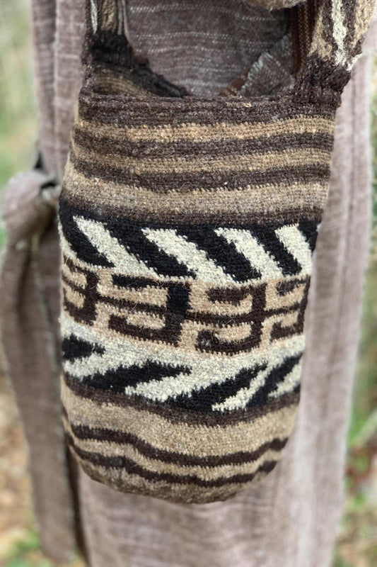 Arhuaco Mochila • Hand stitched Raw Sheep Wool Traditional Mochila
