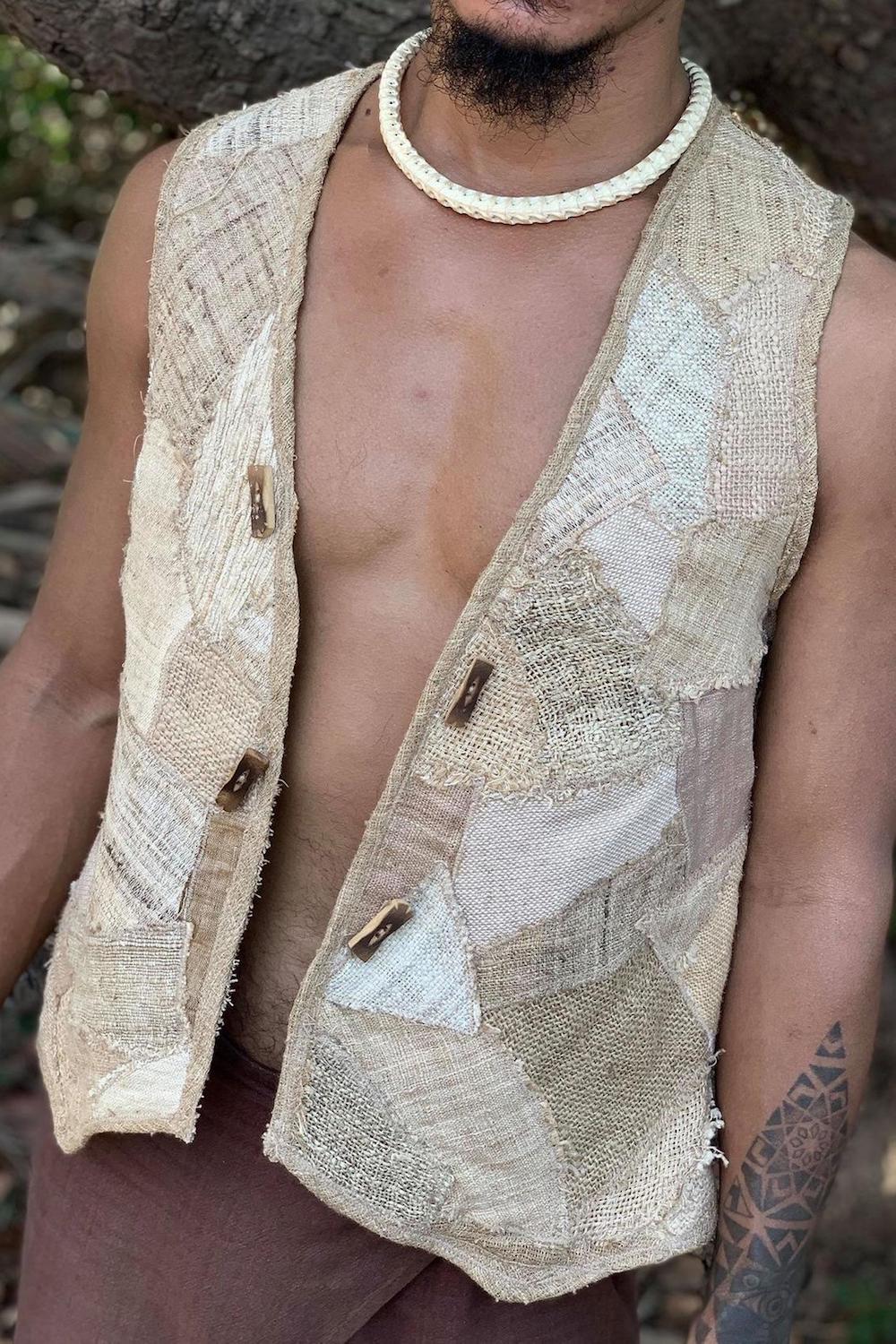 Gipsy Caravan One of a kind earthy Man patched vest