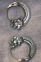Handcarved Tribal Brass Earrings