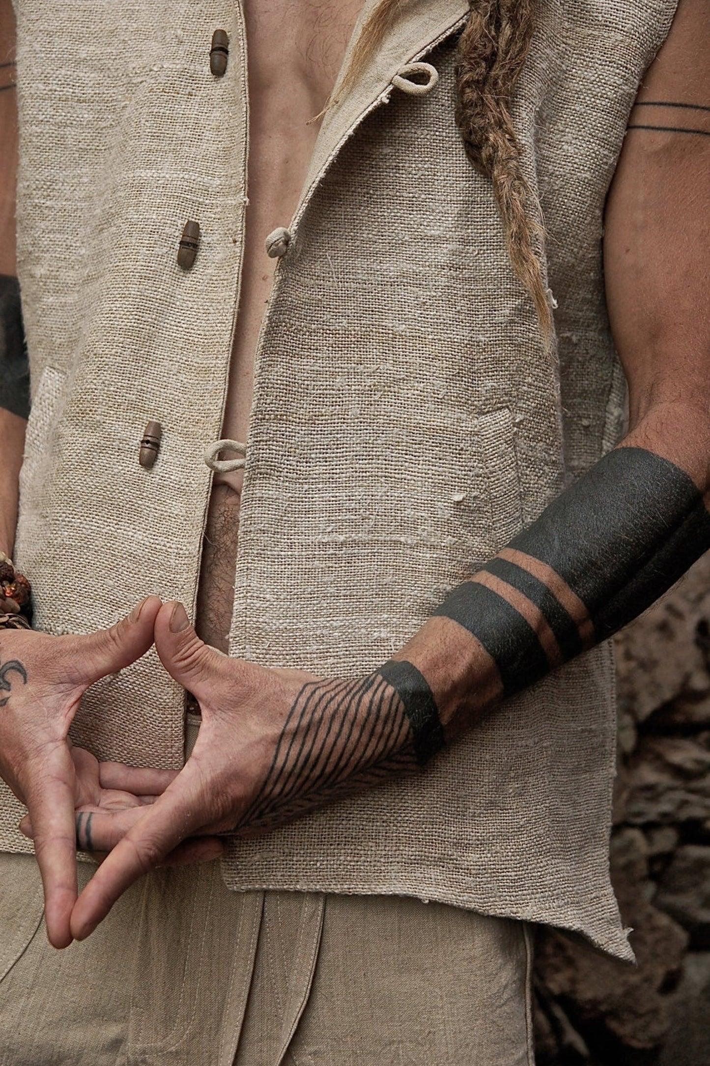 Hemp Men Vest with Hoodie ⫸⫸