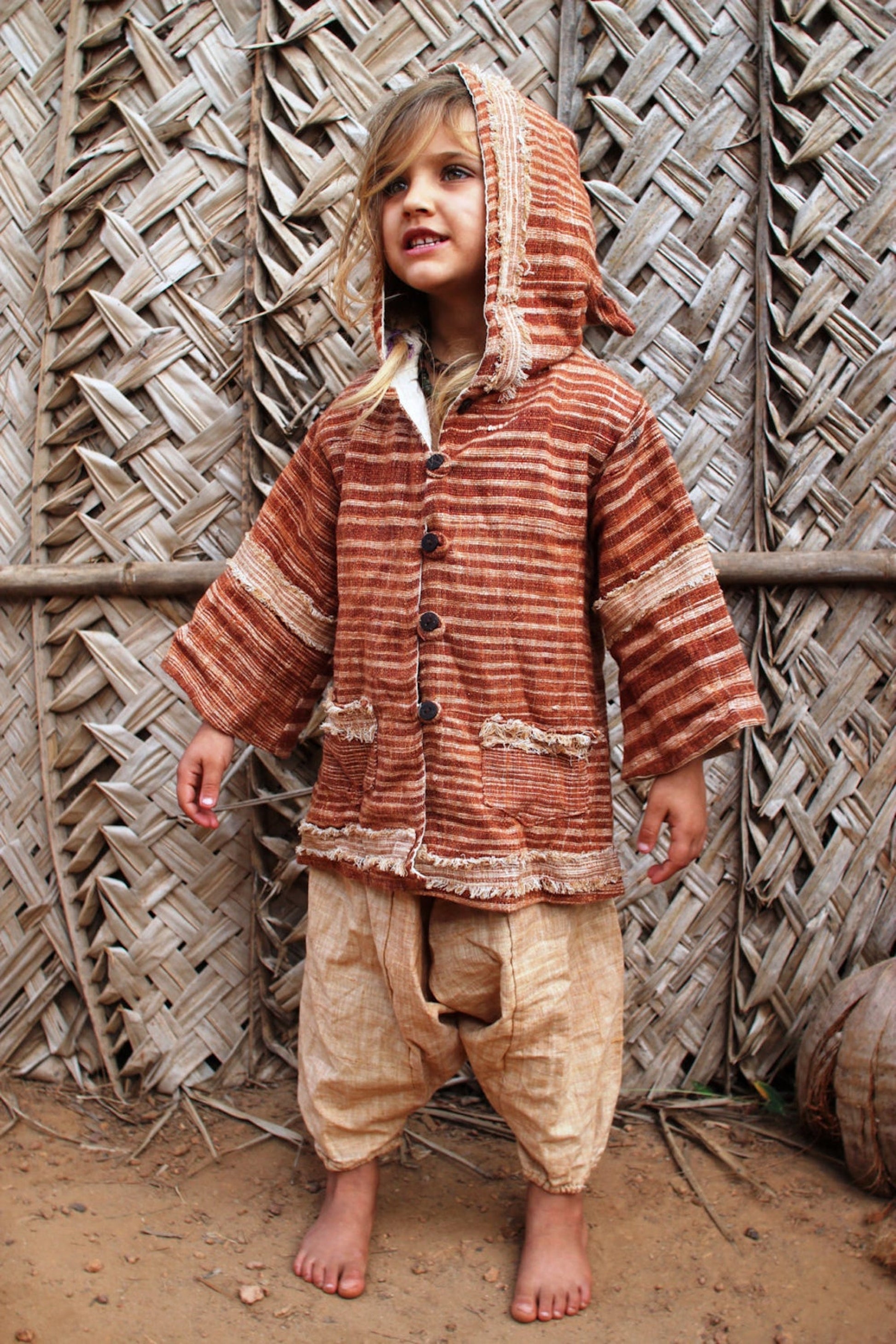 Earthy Pixie Children Jacket ⋙ Handwoven Khadi Cotton