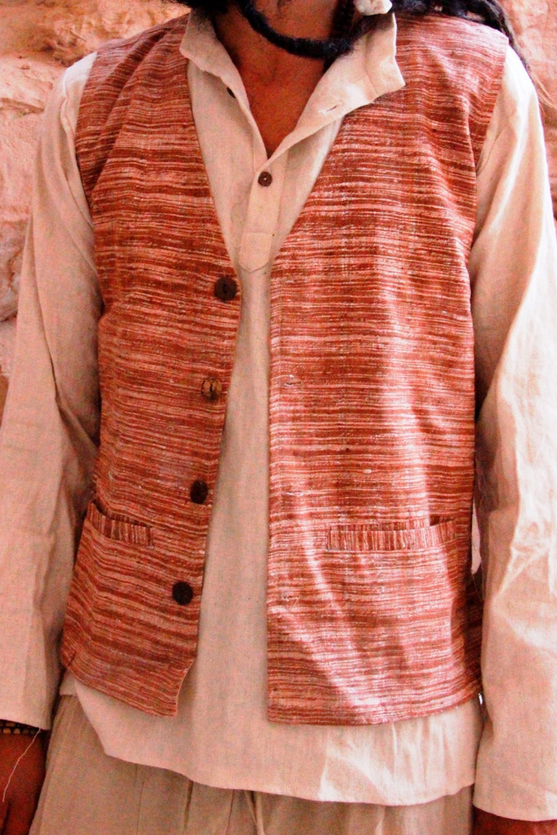 Earthy Khadi Cotton Men Vest