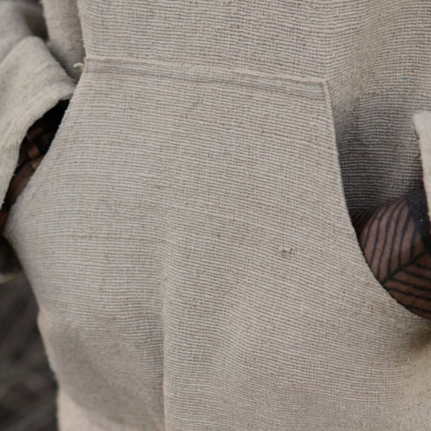 Shirt with Hoodie ~ Handwoven Raw Silk