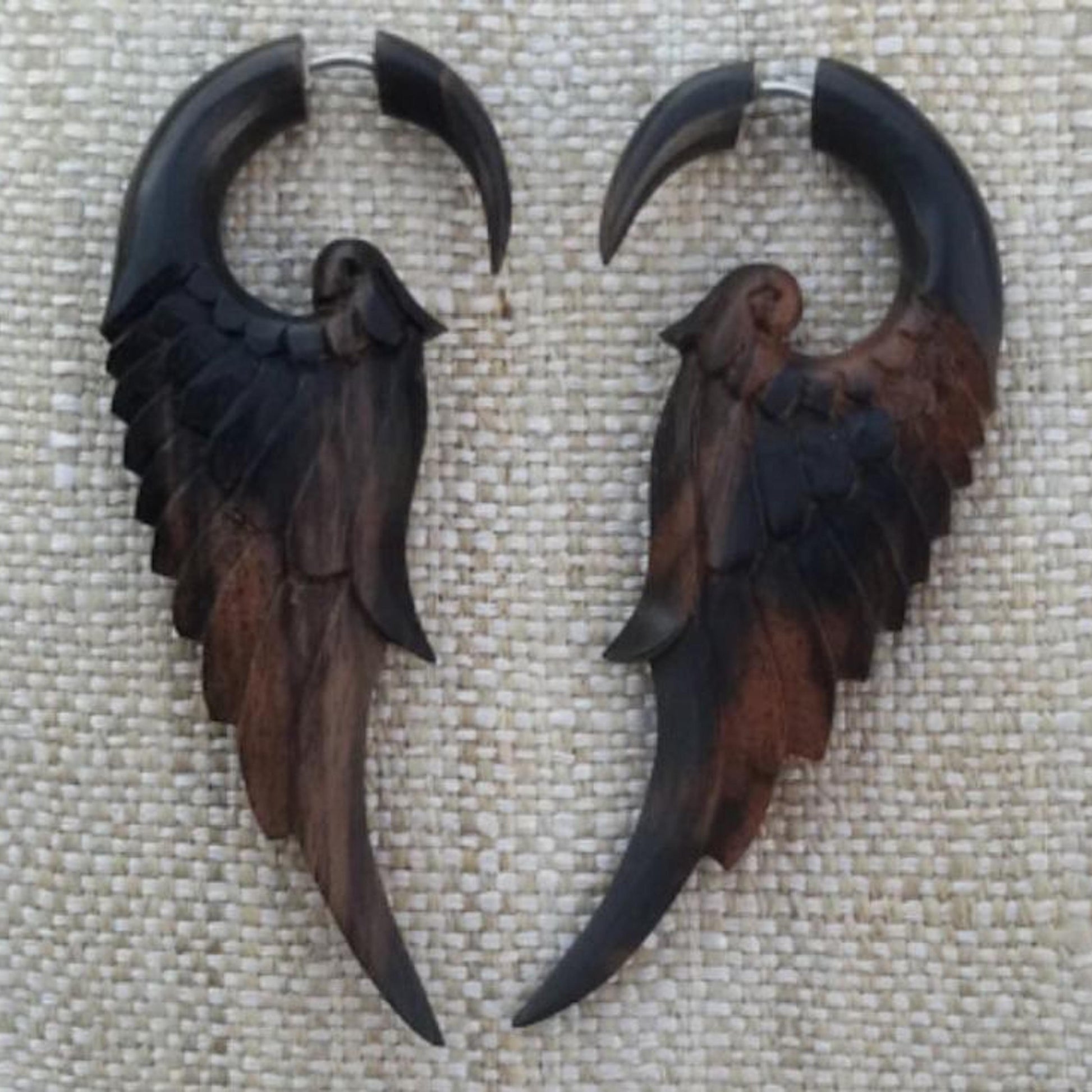 20% OFF ~ Carved Wood ๑ Wings Earrings ๑