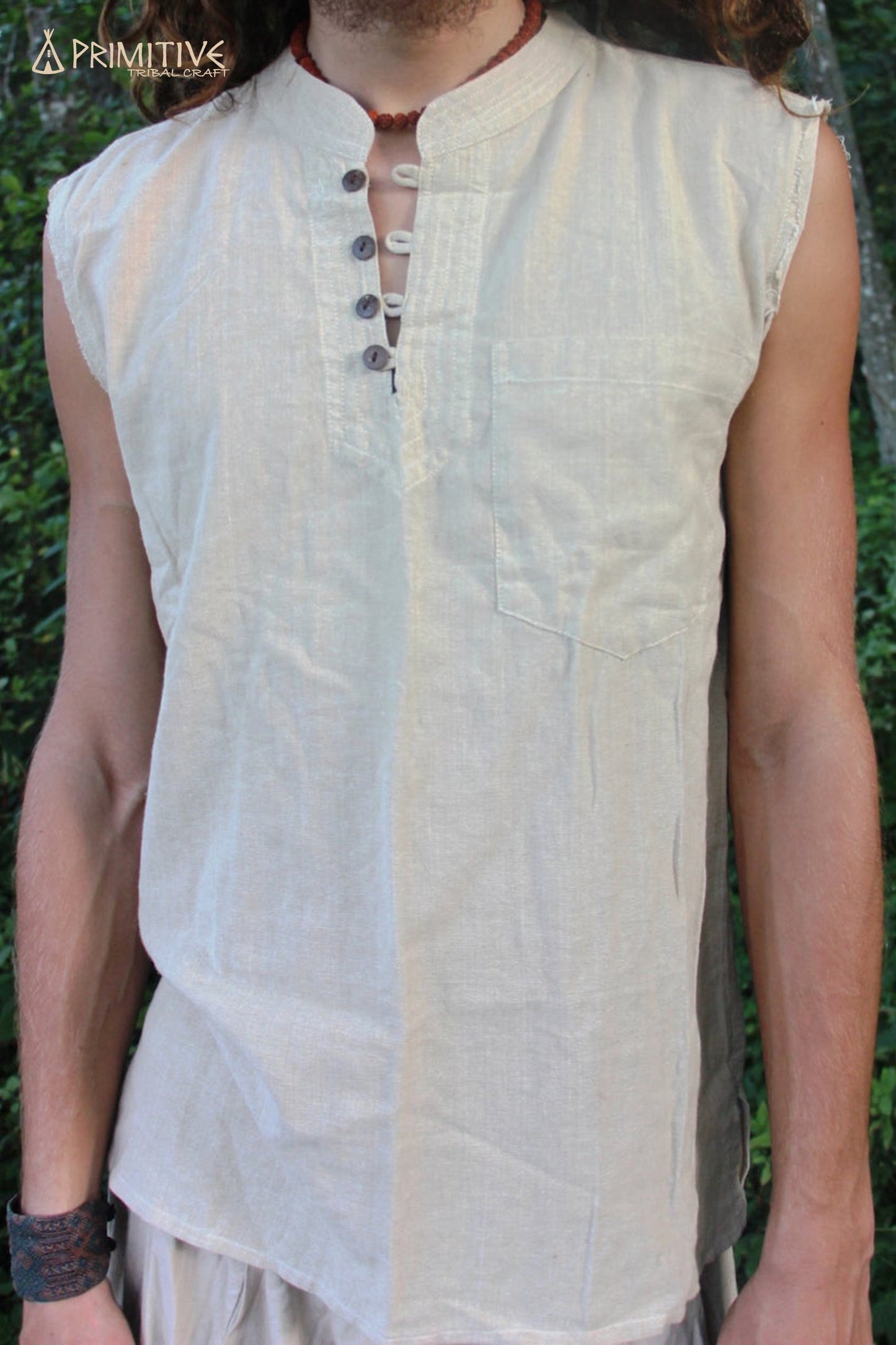 Sleeveless Fine Cotton Shirt ⋙