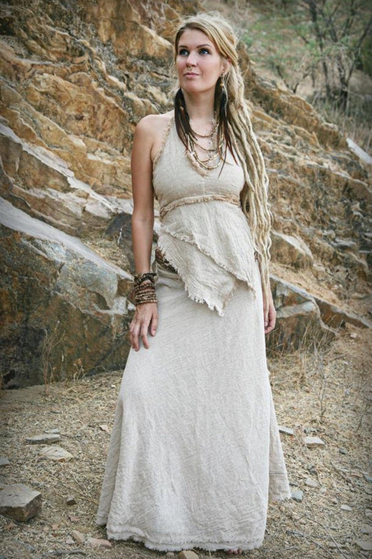 Earth Frayed Top ⋙ Natural Cotton