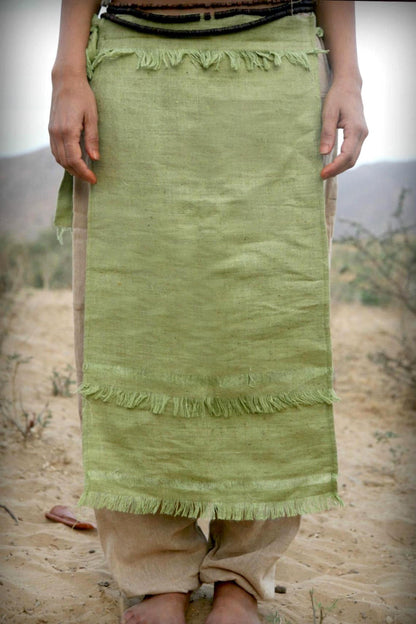Sage Panel Skirt ⋙⋘ Handwoven Raw Silk