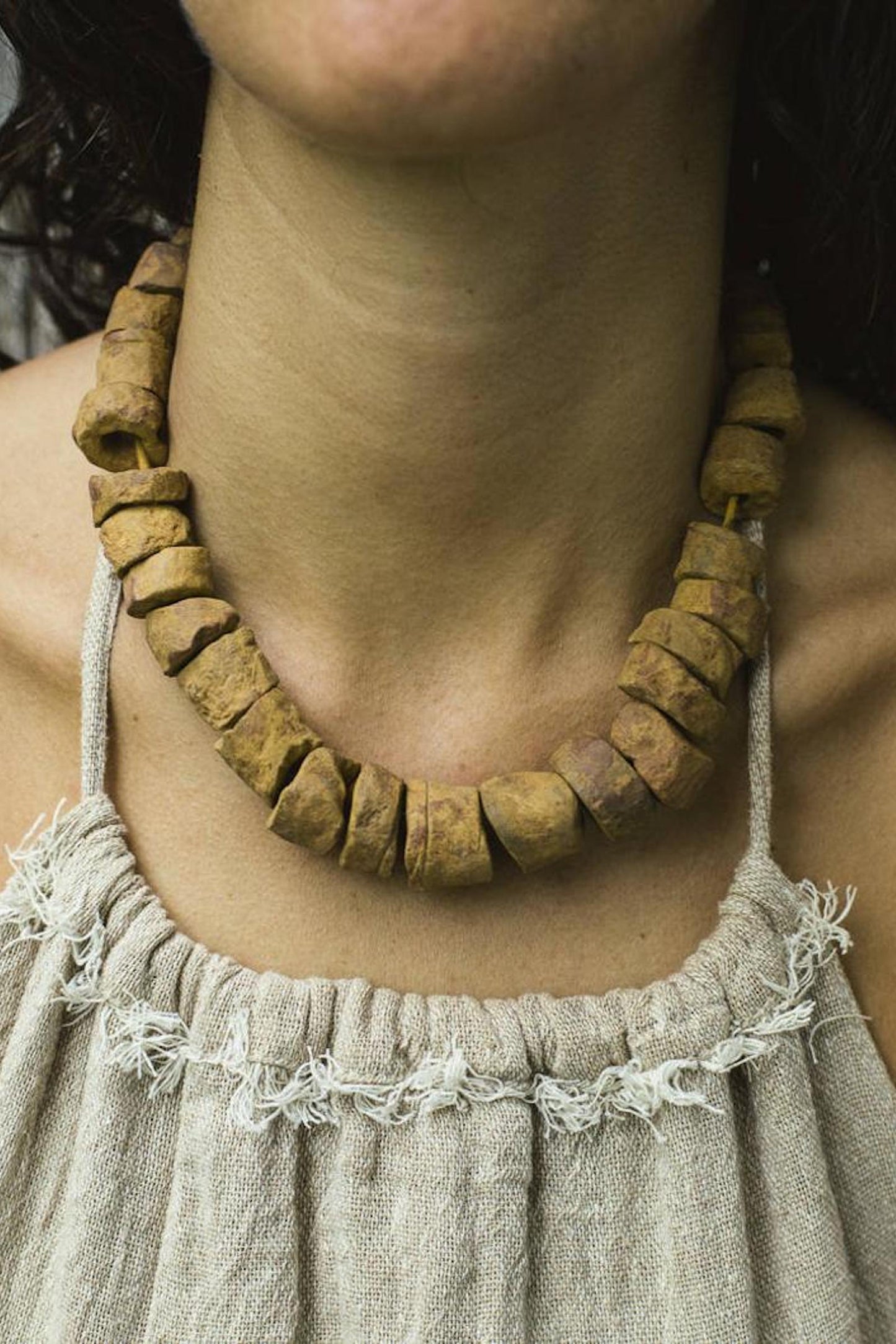 Tribal Burmese Clay Beads Necklace