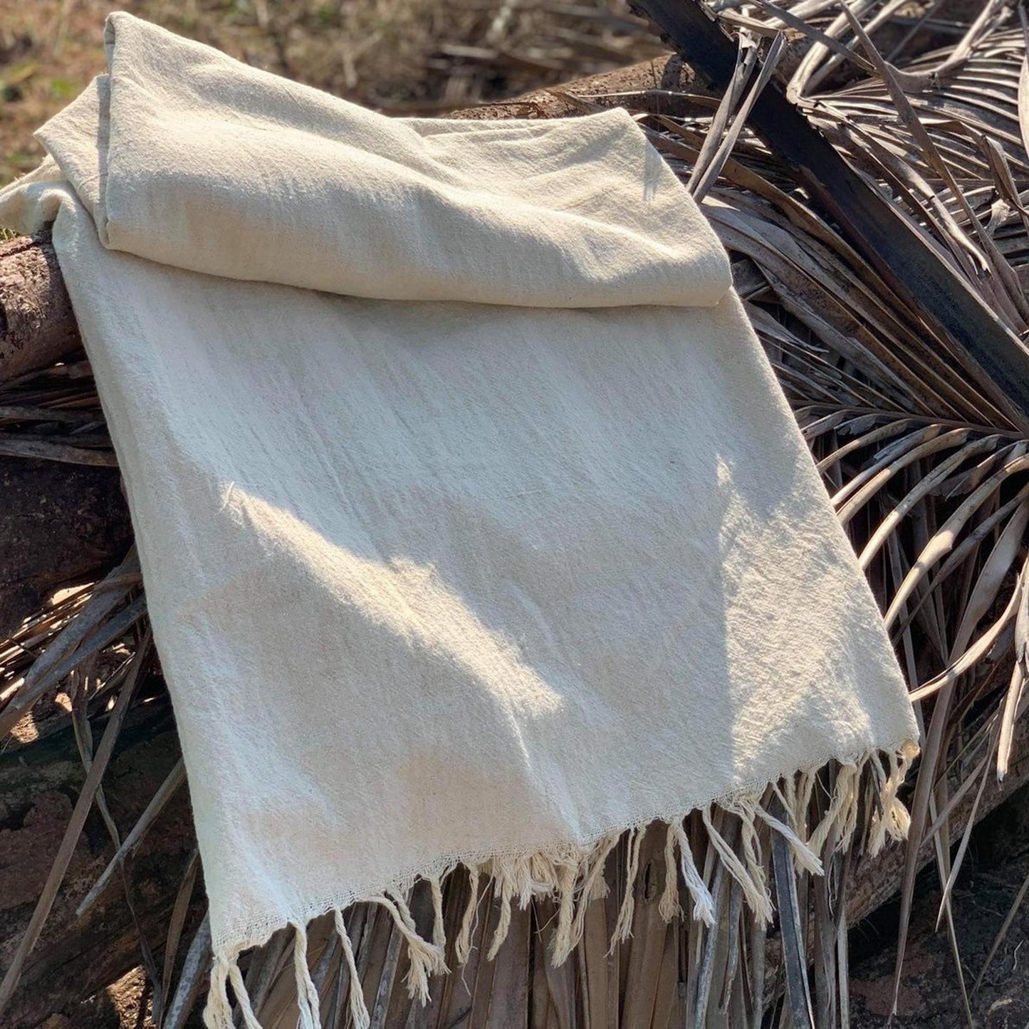 Large Wild Hemp Cotton Shawl ⋙ Wrap ⋙ Blanket ⋙ Handwoven Tribal Textile