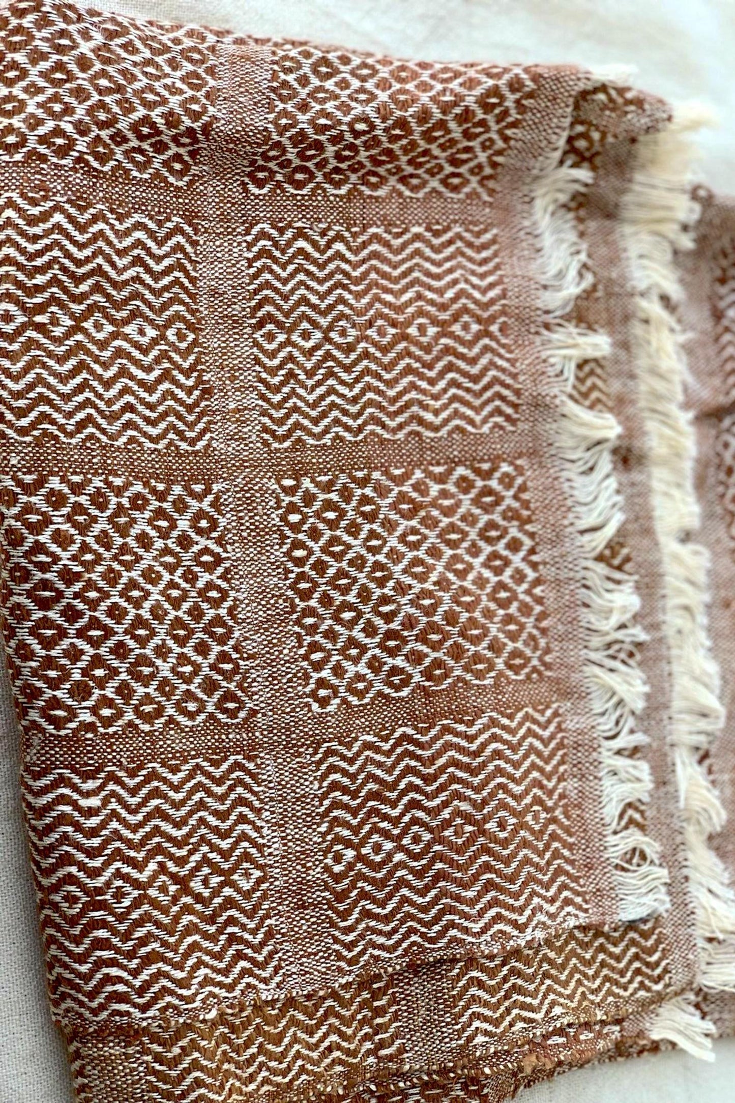 Witu Tribal Pattern Shawl ⋙⋘ Handwoven Raw Silk