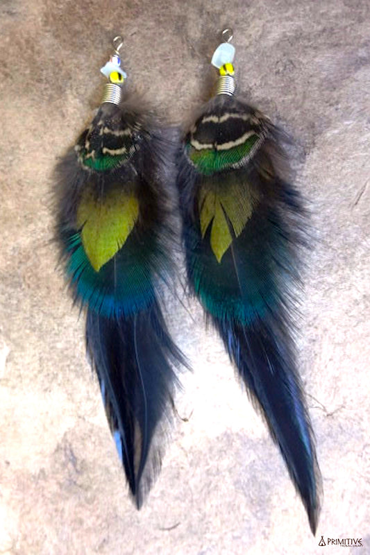 Tribal Feather Earrings ~