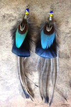 Tribal Feather Earrings ~