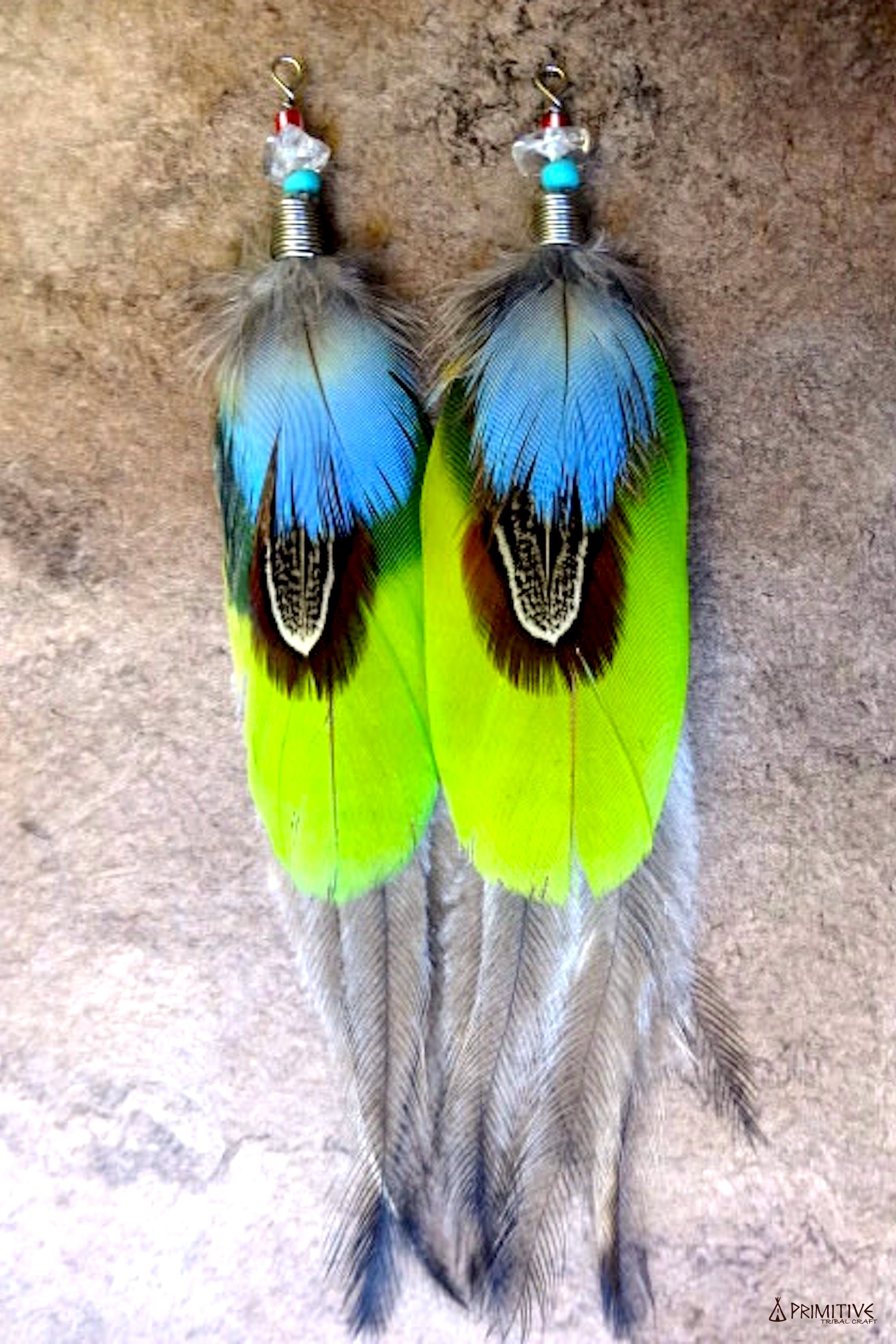 Tribal Feather Earrings ~