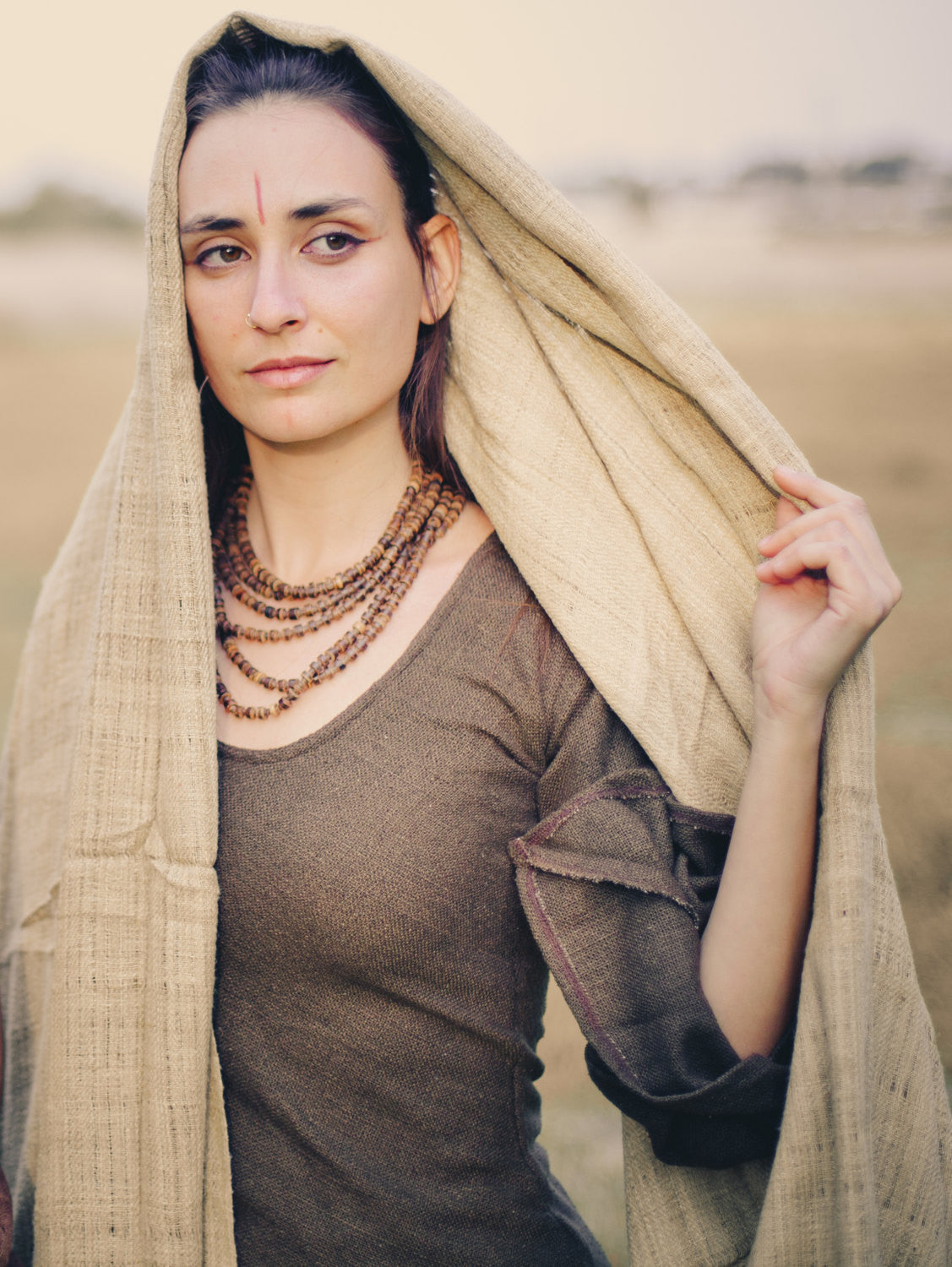 Tribal Raw Silk Shawl ~ Traditionaly handspun Handwoven ~